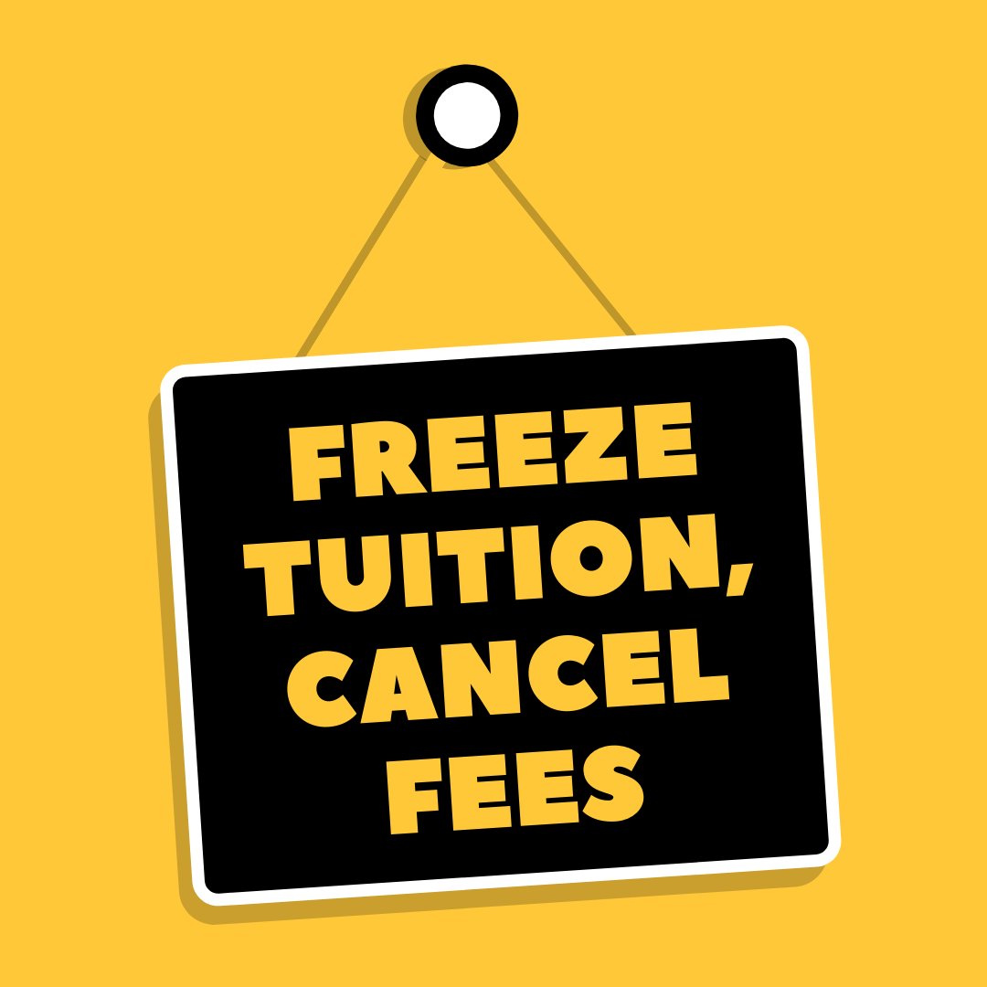 It is outrageous that @WashULaw is raising tuition by $2100 and keeping fees while classes move entirely online and services are restricted.

The best @DeanNancyStaudt has been able to do so far is thank us for our activism and give non-answers.
#FreezeTuition #CancelFees