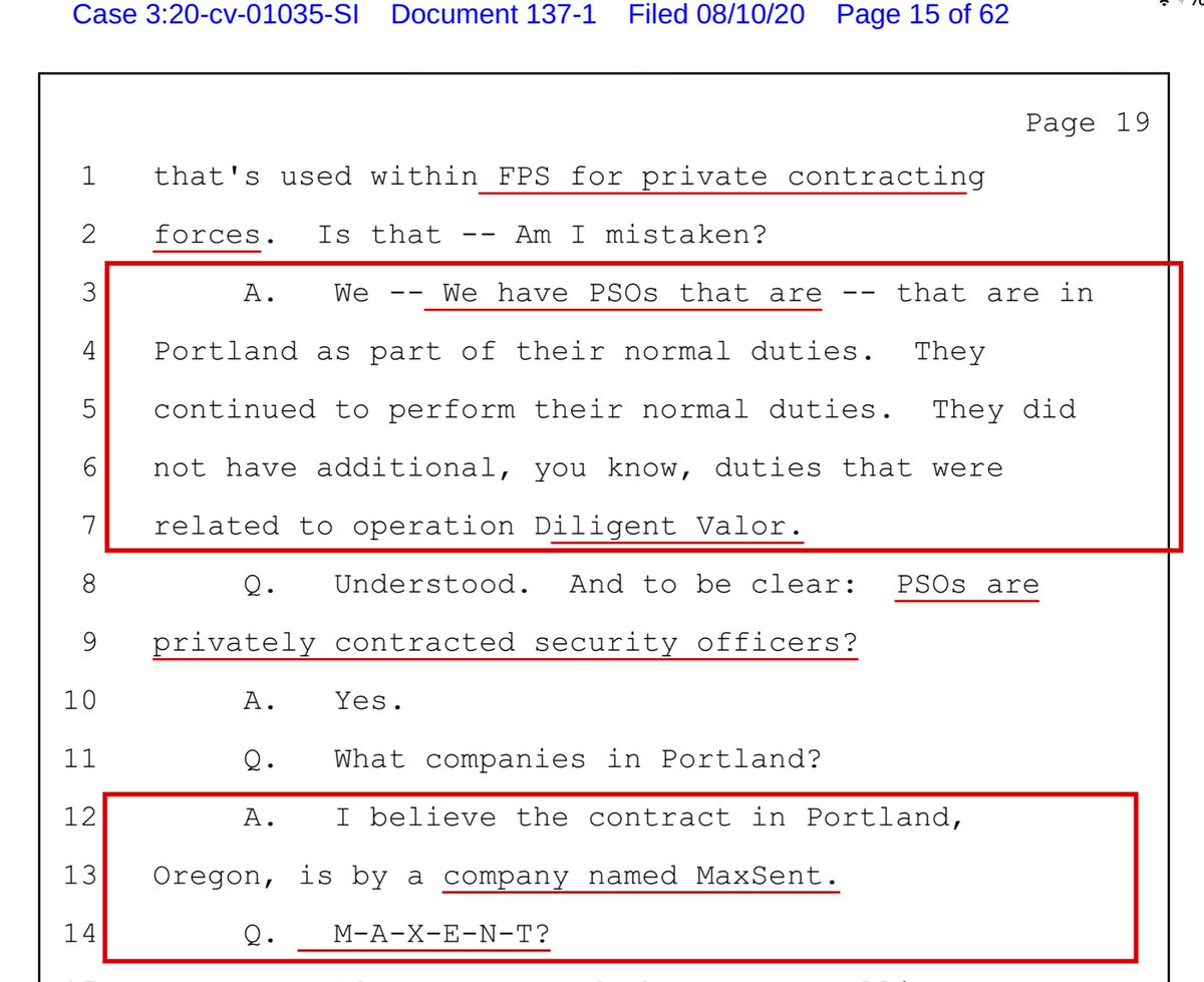 if ANY REPORTER wants to know the FACTsHere the deponent both proffered & confirmed - outsourced CDA INCORPORATED dba/ MAXSentDUNs 623707627PROTECTIVE SECURITY OFFICER (PSO) SERVICES @DHSgov contract # 70RFPW20DWA000001 https://drive.google.com/file/d/12URpZ4BbZKEK2SvTbBnfrQm9pgkOYSi1/view?usp=drivesdk