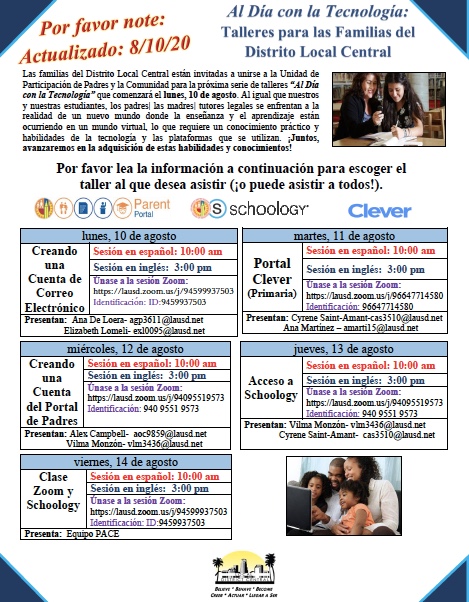 DrSammyLee1's tweet photo. Tech Talks for LD Central Parents and Families, in English and en ingles! https://t.co/AGHR2Xp3fT