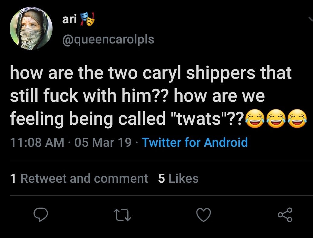 Norman also gets a lot of hate if he post about any other ship other than Caryl. So much so that he liked a tweet calling them out, I mean from the way they attack him, his child, and girlfriend who can blame him .