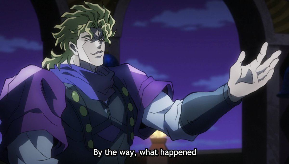 those images are a tumblr edit of a quote from "30 Rock", shown below. in the real scene (both manga and anime), jonathan is replying to dio about how he wont feel any guilt in killing him, while dio is asking where will is in a snarky manner