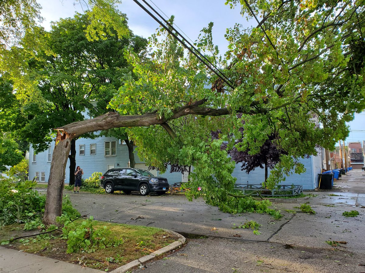 Me_i_Mo's tweet photo. Cleaning up Roscoe Village after the storm...about two dozen adults around taking pictures and only a few offering to help. What a shame. @WGNNews https://t.co/qD5RaKbmlQ