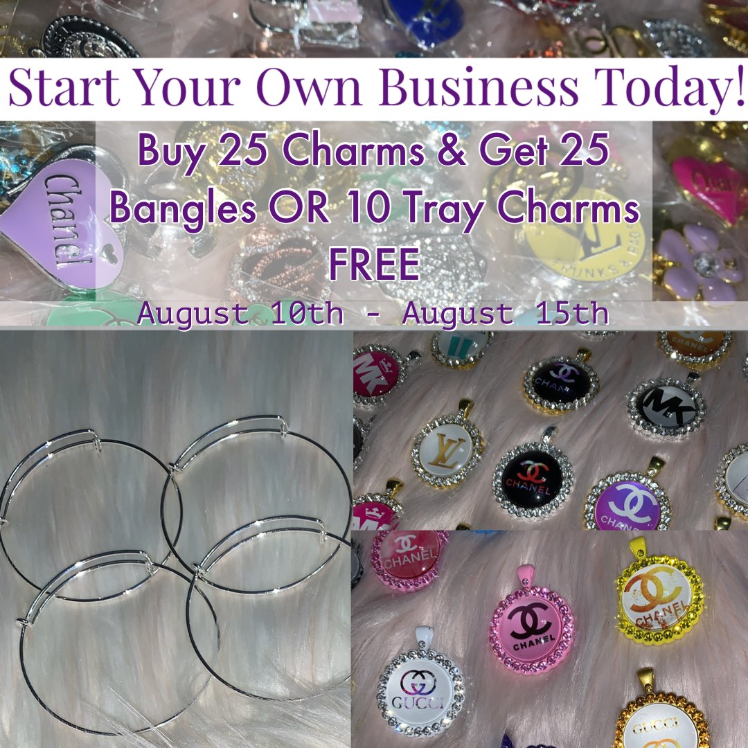 ShopFauxLuxe's tweet photo. Start Your Own Business Today Babes With Our Wholesale Charms! 🥰 Today Until August 15th
 Buy 25 Charms &amp; Get 25 Bangles Free! (Or 10 Tray Charms) ❤️ Use Code “WHOLESALE23” at Checkout ‼️ https://t.co/Hs2BGvPM7o