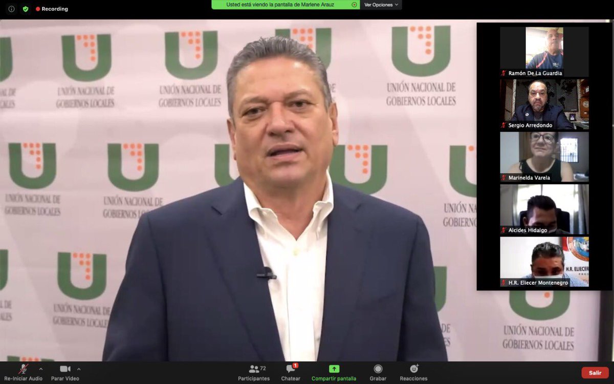 FLACMA_'s tweet photo. #CoPresidente de #FLACMA @Johnny_Araya y Srio Ejecutivo @ArredondoSergio participan en apertura de Webinar <Reinvención de los Gobiernos Locales en Panamá>, invitados por la Asociación de Municipios de Panamá @AmupaOficial y dinde celebraron el Día de la Municipalidad en ese país https://t.co/B6dA1wzhAK