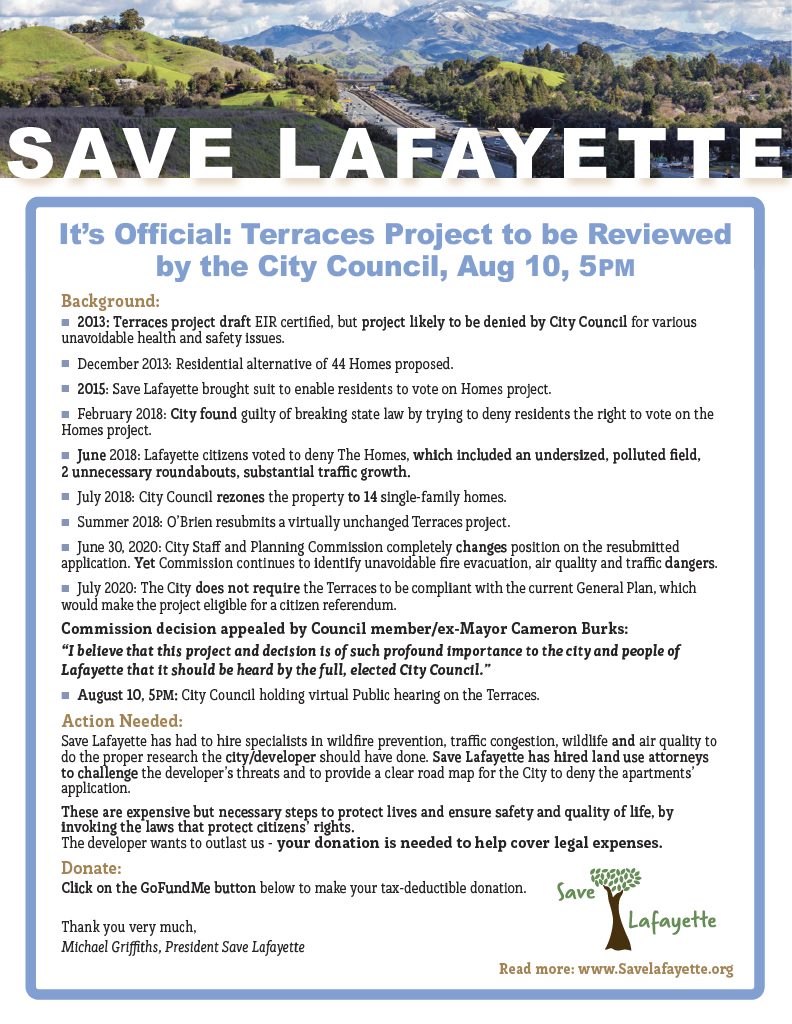 As we await comment on The Terraces, let's assume you've read one of the various news stories floating around (if not, mine is linked in the first Tweet) and take a look at the for/opposed Facebook groupsHere's a flyer from an opposition group, Save Lafayette ...