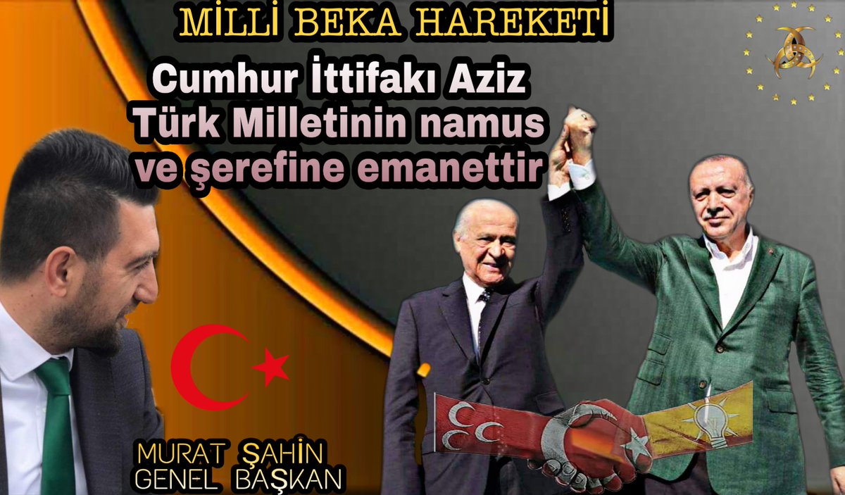 Şimdi artık; Sen o partilisin, sen bu partilisin, sen osun sen busun yok, tek yürek var tek ses tek nefes var, o ses, o nefes o duruş ve o bakış; Cumhur İttifakı’dır.

Cumhur İttifakı Aziz Türk Milletinin namus ve şerefine emanettir. 
<a href="/RTErdogan/">Recep Tayyip Erdoğan</a> 
<a href="/dbdevletbahceli/">Devlet Bahçeli</a> 
<a href="/muratsahin2023/">Murat Şahin</a>
