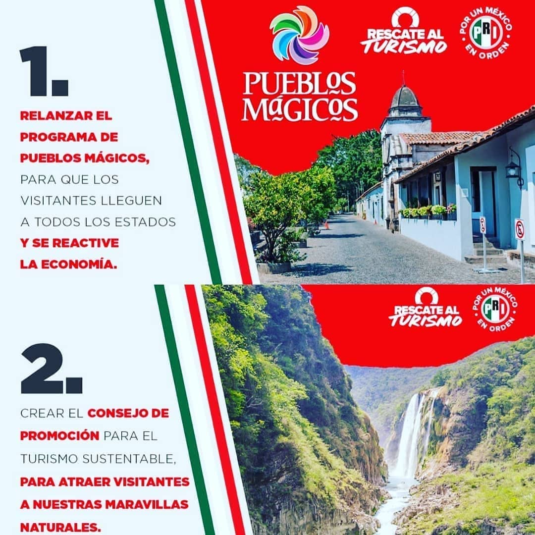 RJPCDMX1's tweet photo. México puede convertirse en un destino de turismo sustentable.
En el PRI proponemos relanzar el programa de Pueblos Mágicos, contamos con 121 y la reactivación económica creando el Fondo de Rescate para Mipymes Turísticas.#RescateAlTurismo
#SomosJP🟠
#RJPCDMX
 #CorazónPopular♥️ https://t.co/HFrjH4AcIy
