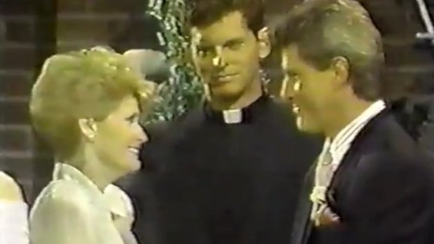 Christine_AMC's tweet photo. #OnThisDayInPineValley 1990 Chuck Tyler married Donna Beck🤵‍♂️💚👰‍♀️ Natalie &amp; Trevor spent the wedding flashing back to their Island Romance🏝️ 2 great couples🥰 #AllMyChildren #AMC #AMCForever #RichardVanVleet #CandiceEarley #JamesKiberd #KateCollins #KateCollinsAMC https://t.co/YKlFfdFJBC