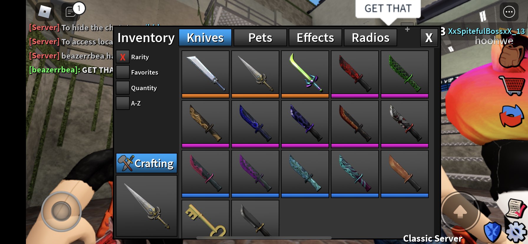 Boss on X: trading assassin knives for mm2 knives or royale high