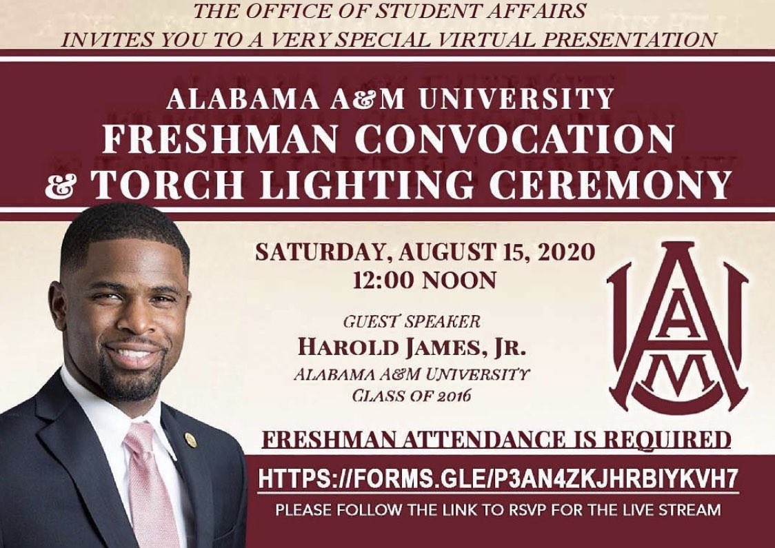 aamustudentlife's tweet photo. AAMUβs Virtual Freshman Convocation & Torch Lighting Ceremony is scheduled for Saturday, August 15th at 12:00 noon. Letβs go, Bulldogs! πΆπΎ
#AAMU #AAMUVirtual #AAMU24 #FirstYearSuccess #Convocation #ServiceIsSovereignty https://t.co/pEqA2p3v7J