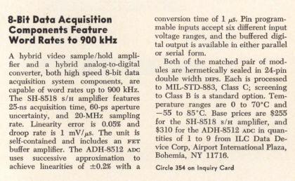 here's another expensive ADC from 1978 - this one was $310 for the ADC with an additional $255 for the separate sample-and-hold amplifier! that's over $2200 adjusting for inflation!