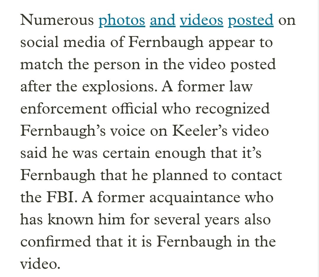 Lol even a former cop and acquaintance of Fernbaugh's confirm his voice in the video...