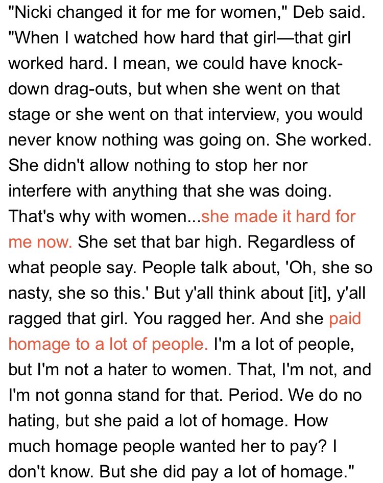 Debra Antney who was Nicki’s old manager speaks on Nicki’s come up before she became a mega-superstar & reveals the TRUTH on Queen Radio while the media & gp ignores it bc they wanted those false narratives to be true not knowing that she suffered & endured a lot of hardships.