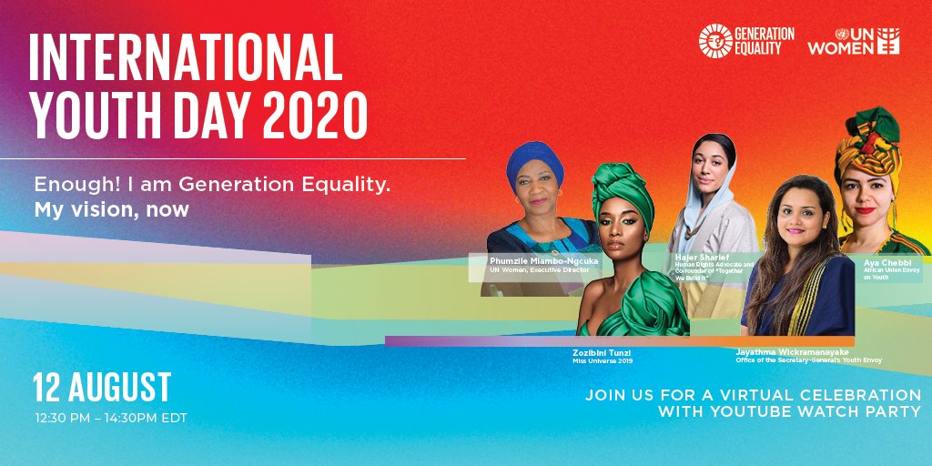 Join us for a special #YouthDay celebration featuring musical performances, panel discussions and a live chat. 

Tune in on 12 August at 12:30 EST at the YouTube Watch Party: unwo.men/NBp750AVY7I