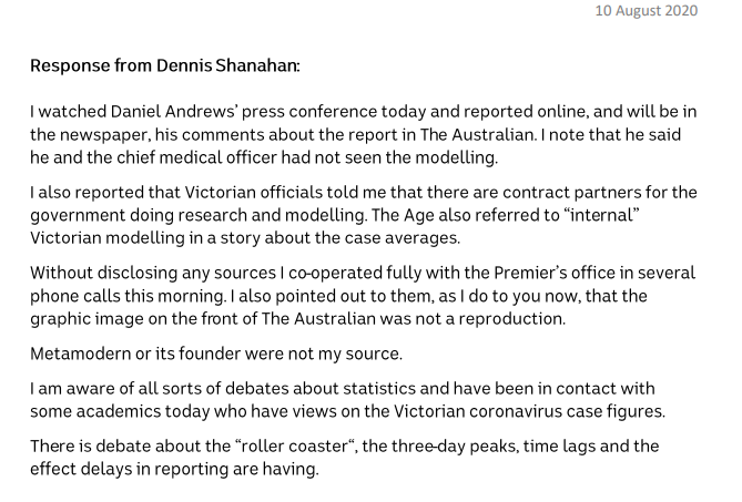 Imagine howls of outrage &amp; accountability calls 
.. if JUST SAY.. 

ABC said Brendan Murphy angrily resigned (didnt)

ABC said PM had modelling govt had NEVER seen (X) 

Imagine hours of Sky &amp; NewsCorp anger after a 
non-answer letter like this from ABC

abc.net.au/mediawatch/epi…