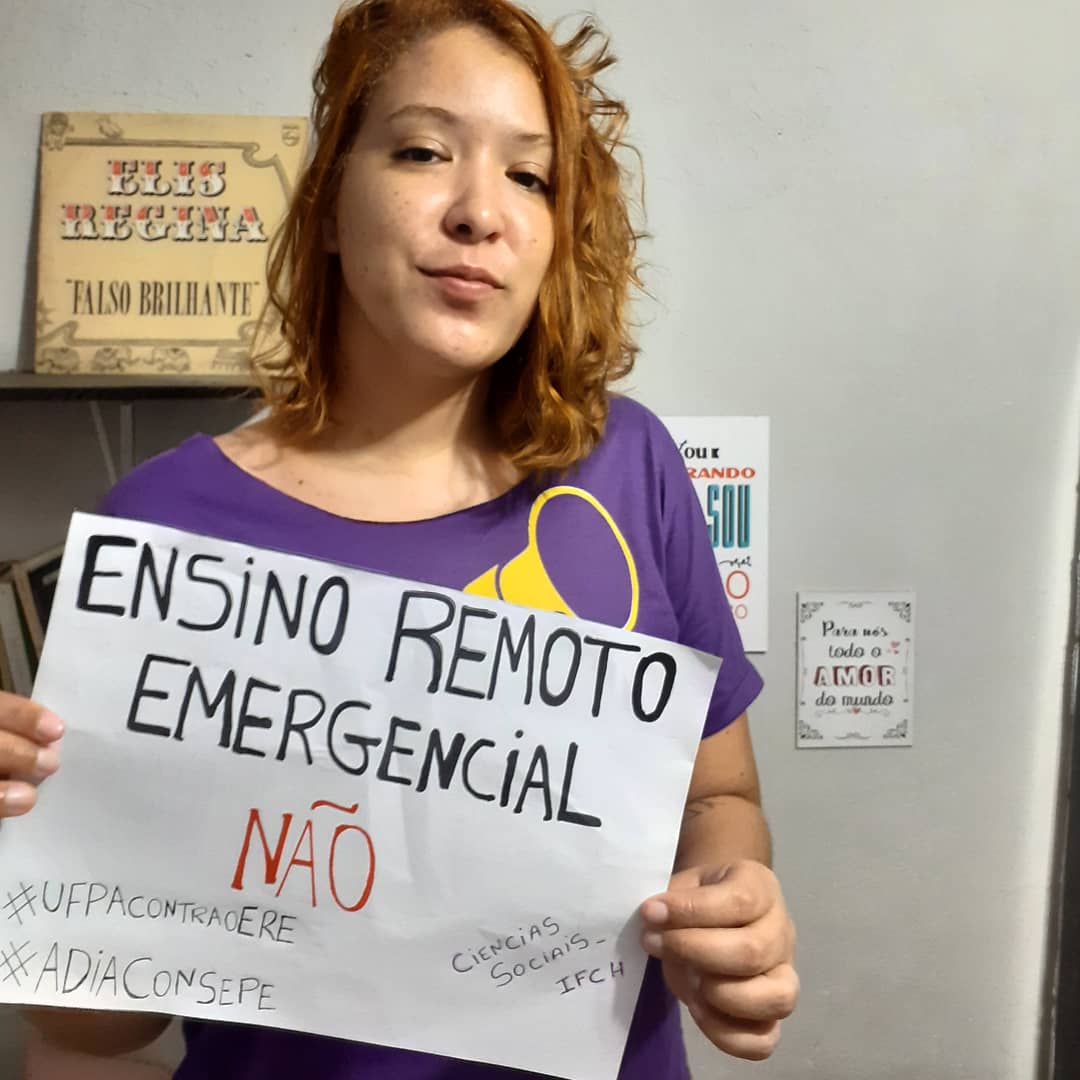 vai_ness's tweet photo. CONTRA O ENSINO REMOTO EMERGENCIAL NA UFPA!
Não aceitamos que nenhum estudante fique para trás! 

Tu és da UFPa? Já conheces o movimento  @UFPAContraOERE ? Vem conhecer, assinar o manifesto e se somar à luta contra o ERE. 
#ContraoERE
#AdiaConsepe
#Ensinoremotonão https://t.co/jR2VR8tfXt