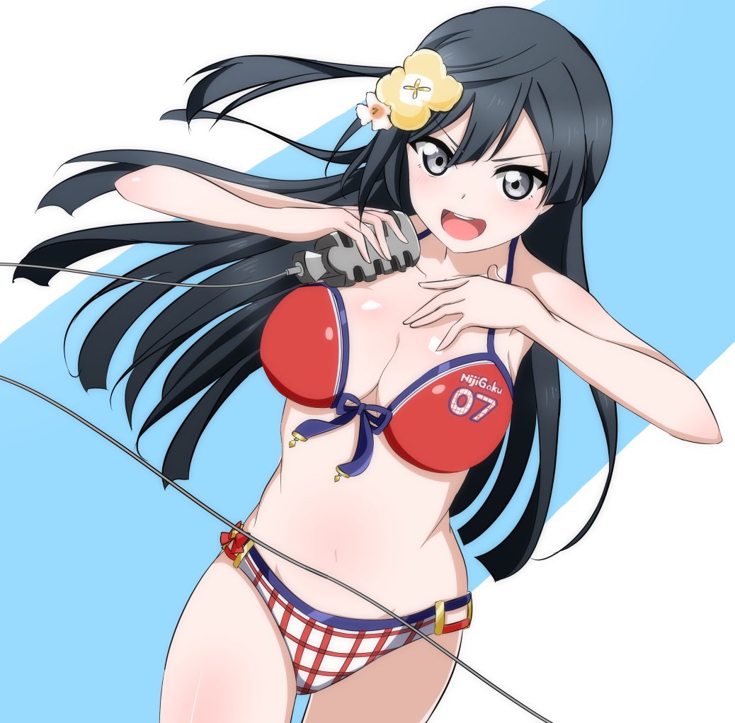 優木せつ菜 「優木せつ菜 スクスタのサマースプラッシュ衣装 #優木せつ菜 #スクスタ #虹ヶ咲」|ｼｦのイラスト