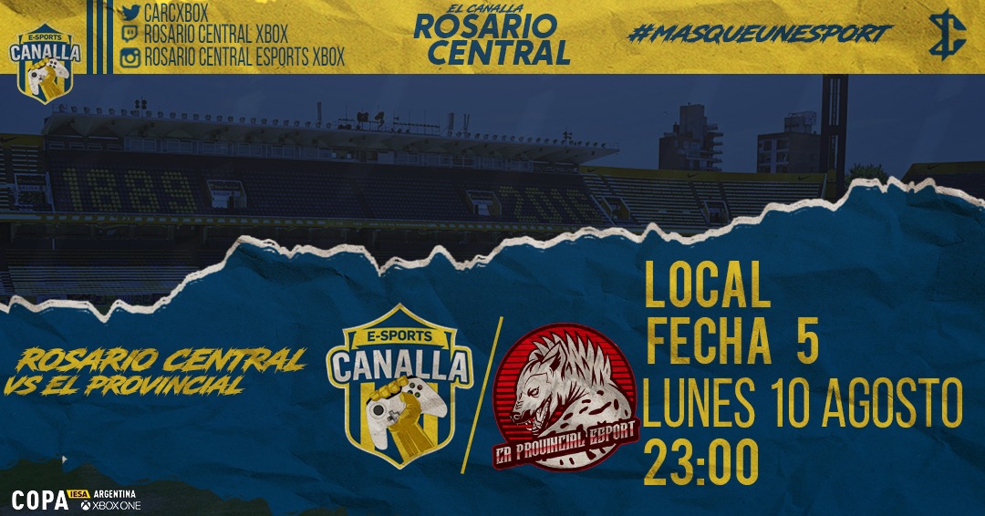 CarcXbox's tweet photo. COPA @IESAArgentina 

Fecha 5

🆚️ #Provincial

🕙23:00hs

Fecha 6

🆚️ #Galacticos

🕙23:30hs https://t.co/rf5EC3YRjP
