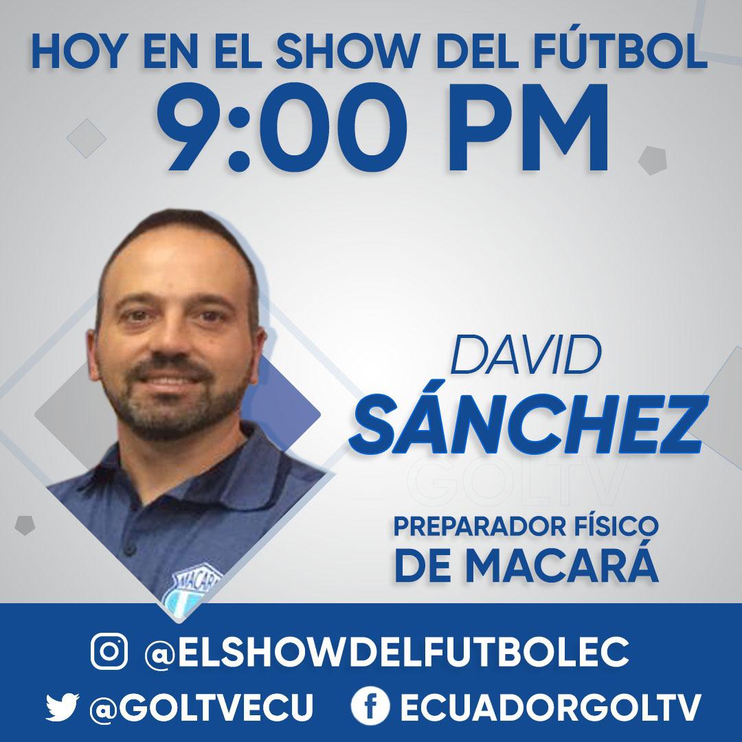 PFDavidSanchez's tweet photo. Nos vemos en un rato. Con gente que sabe de fútbol. #goltv #directvecuador #elshowdelfutbol https://t.co/ZKIuEGTdU0