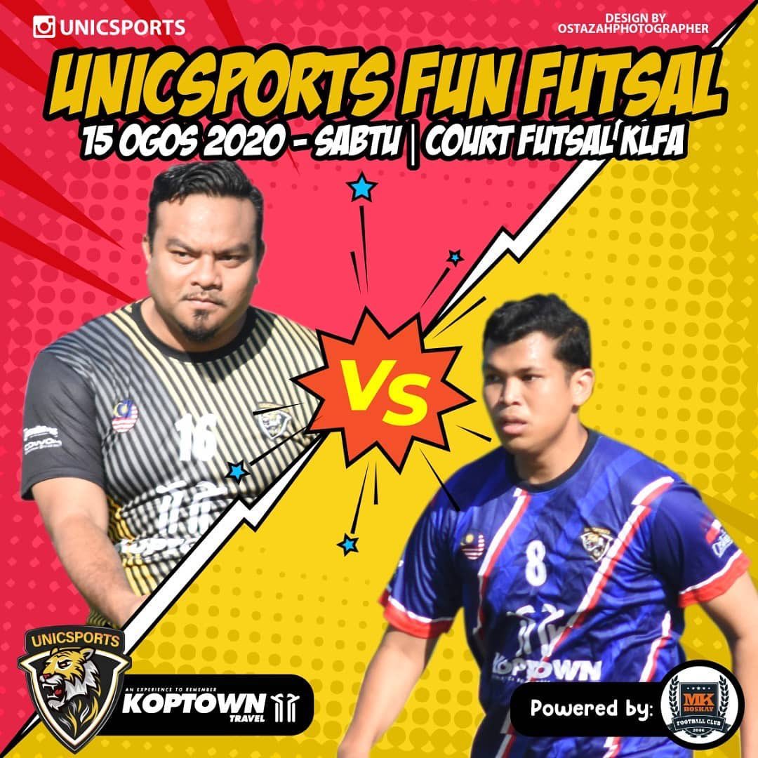 Haaa mana peminat Futsal? Jom lah join Fun Futsal Unicsports. Sabtu ni! Penyertaan terhad! Siap <a href="/unicofficials/">UNIC</a> nak bagi hadiah misteri lagi untuk korang

Apa lagi? Register segera sebelum terlambat. whatsApp Khabib 0123455341