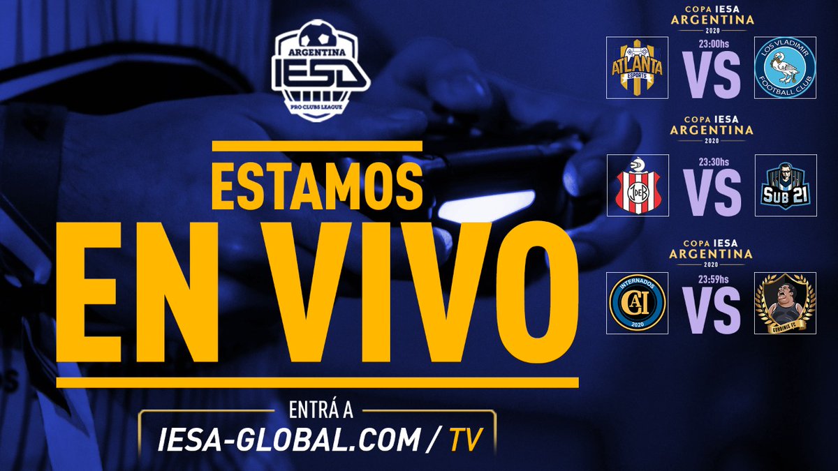 🖥 #IESATV #ENVIVO #PS4

¡Ya estamos en vivo con las últimas 3 fechas de la #CopaIESAArgentina!

Sumate a la transmisión 👇

Iesa-global.com/tv