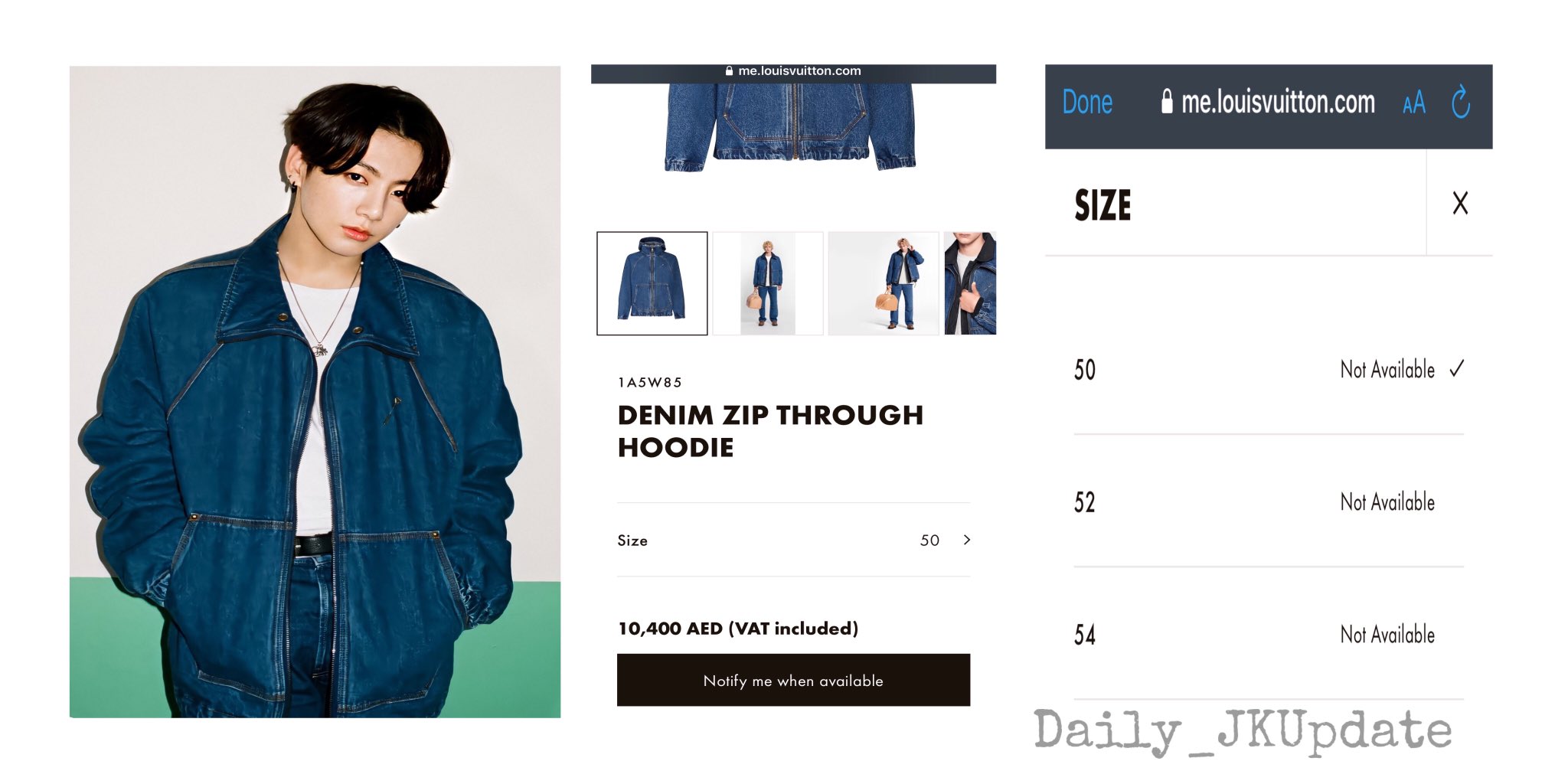 X 上的JK DAILYʲᵏ：「[INFO] The Louis Vuitton - Denim Zip Through