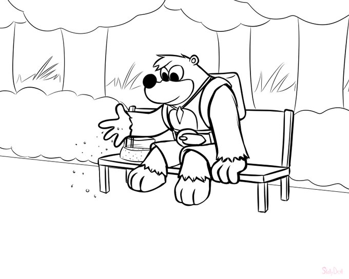 My friend was like "yo wanna hear my headcanon for how bear and birb first met?" 