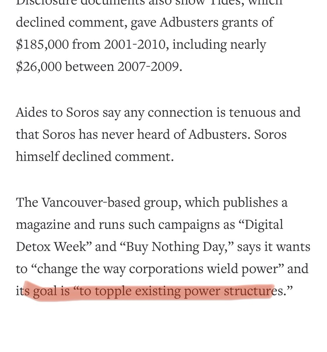 Their stated goal is to “topple existing power structures”... Sinister stuff. This is a FOREIGN ENTITY! WHO ELSE IS FUNDING THEM???  #CCP  #Iran  #Russia