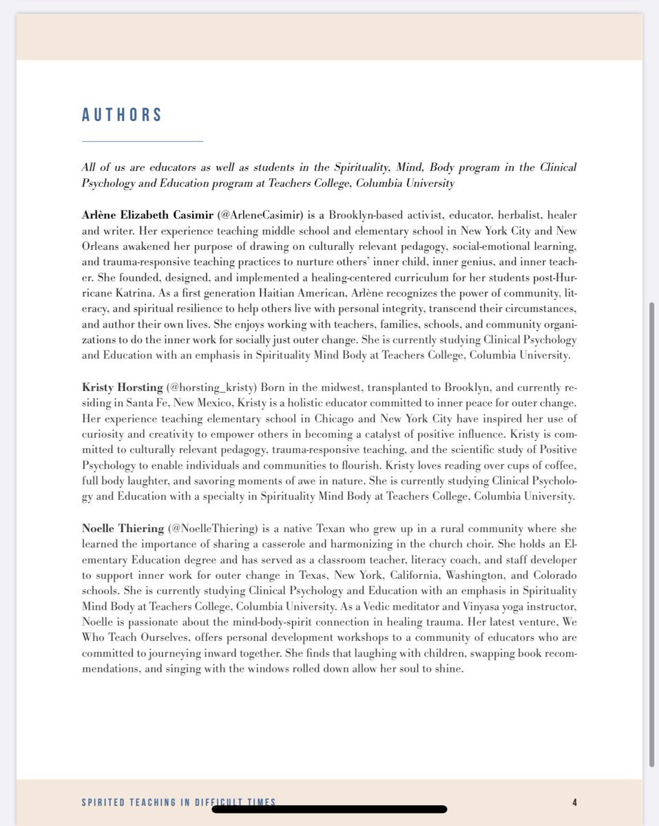 ArleneCasimir's tweet photo. I co-authored another piece with some incredible colleagues @horsting_kristy and @NoelleThiering. Check it out: Spirited Teaching in Difficult Times.  https://t.co/uKpLDh2uKx https://t.co/LnmOQYsoby