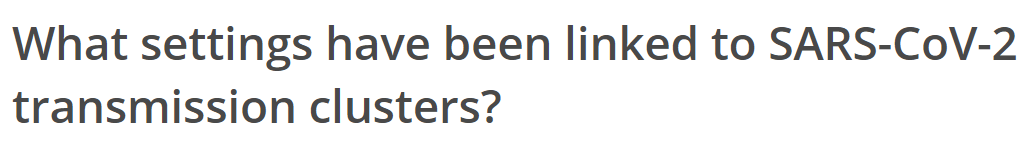 Co-habitation with an infected person:80%: https://www.medrxiv.org/content/10.1101/2020.06.01.20119602v1House-hold prevalence:~30% - ~40%: https://www.nature.com/articles/s41591-020-0992-3 https://academic.oup.com/cid/advance-article/doi/10.1093/cid/ciaa688/5849290Overnight camp:76% https://www.cdc.gov/mmwr/volumes/69/wr/mm6931e1.htmChoir practice:53% - 87%:  https://www.cdc.gov/mmwr/volumes/69/wr/mm6919e6.htm?utm_medium=email&utm_source=govdelivery https://wellcomeopenresearch.org/articles/5-83&nbsp;