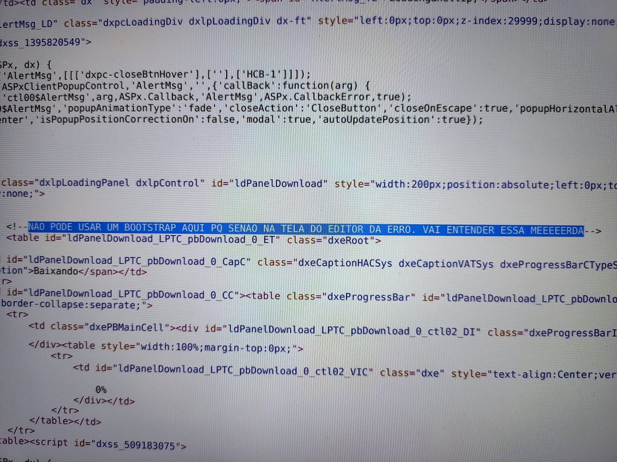 igor__ov's tweet image. A melhor parte de analisar page sources é encontrar umas pérolas dessas.
#webprogramming #programaçãoweb #coding