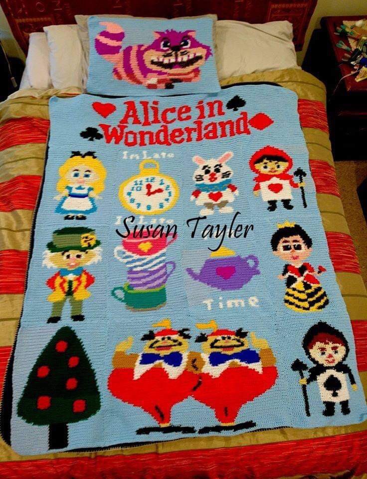 CglGraph's tweet image. Alice in Wonderland FREE CAL was completed by Susan Tayler😃😍👍