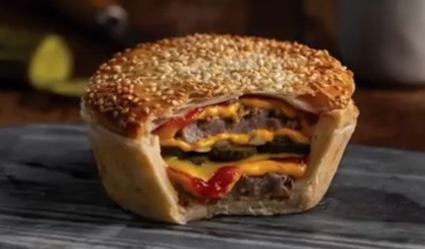 Some good things come out of Tasmania, Sullivan's Cove Whisky, Cascade beer, Huon Pine, Blundstones, Leatherwood Honey, David Boon, me. But this may be the best of them. The Double cheeseburger meat pie.