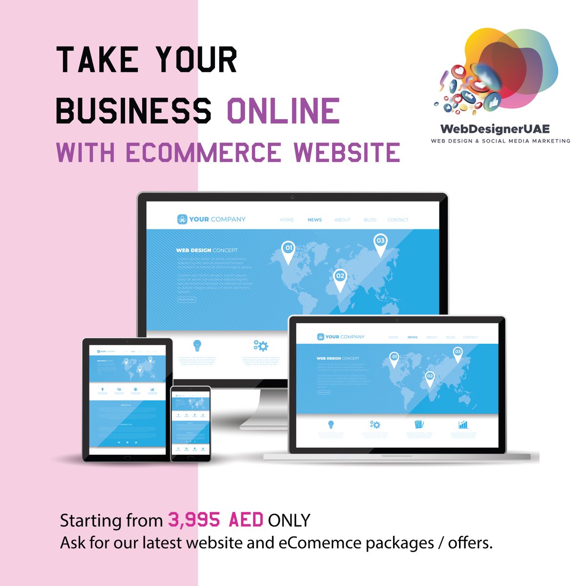 WebDesignerUAE's tweet image. Excited to introduce this amazing package.
Bring your Business online with Fully #eCommerce ready #website, starting from AED 3,995 ONLY! Ready in 3-5 Days. Email: info-at-webdesigneruae.com

#website #ecommerce_store
#onlinestore #onlineshop