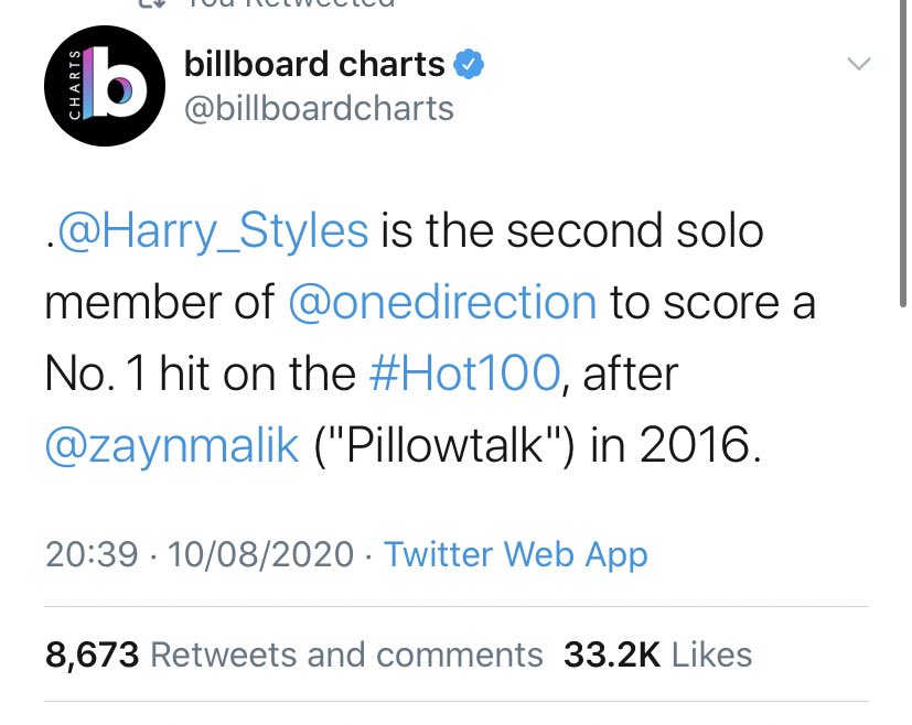 Harry has 9 songs that charted on Billboard 100, 4 top 20, 3 top 10, and one #1 hit.