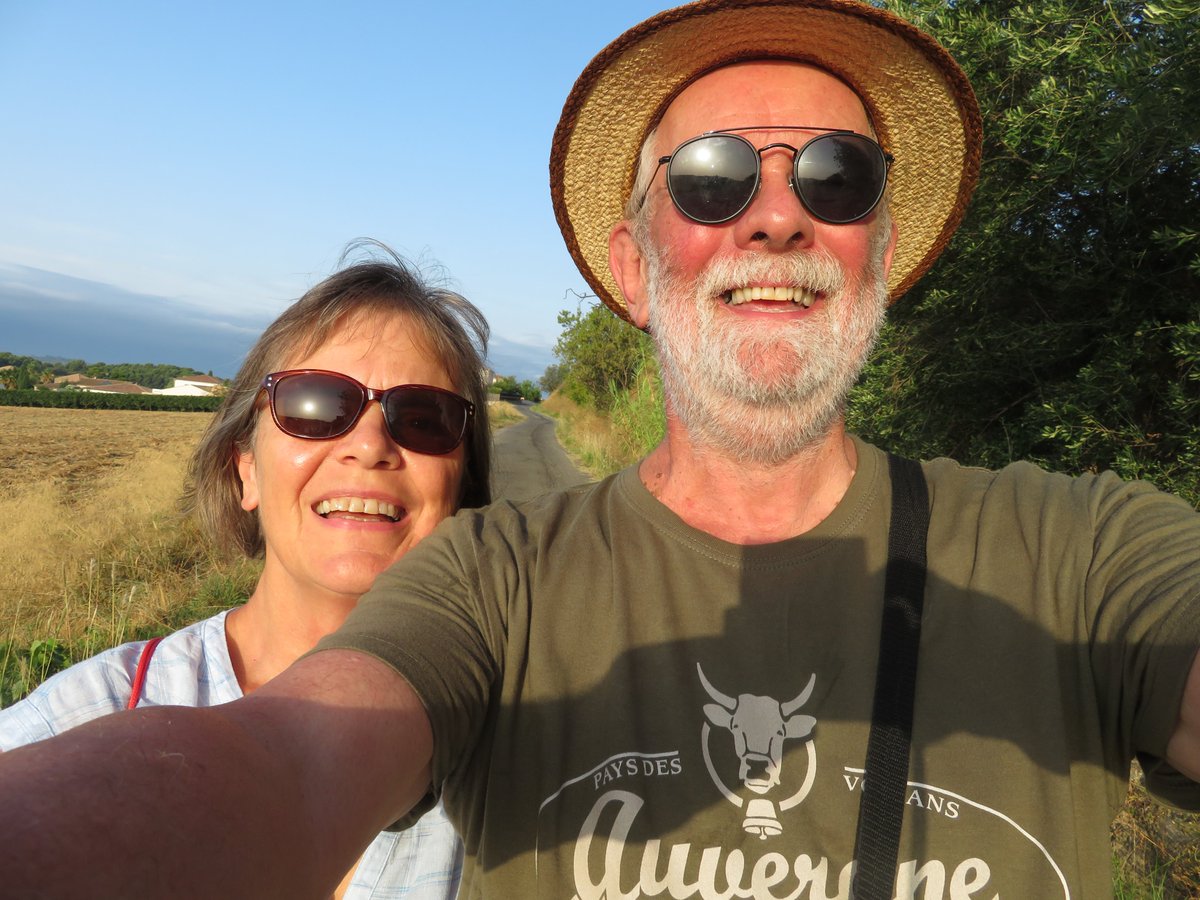 Early morning selfie, on our daily constitutional- before it gets too hot.