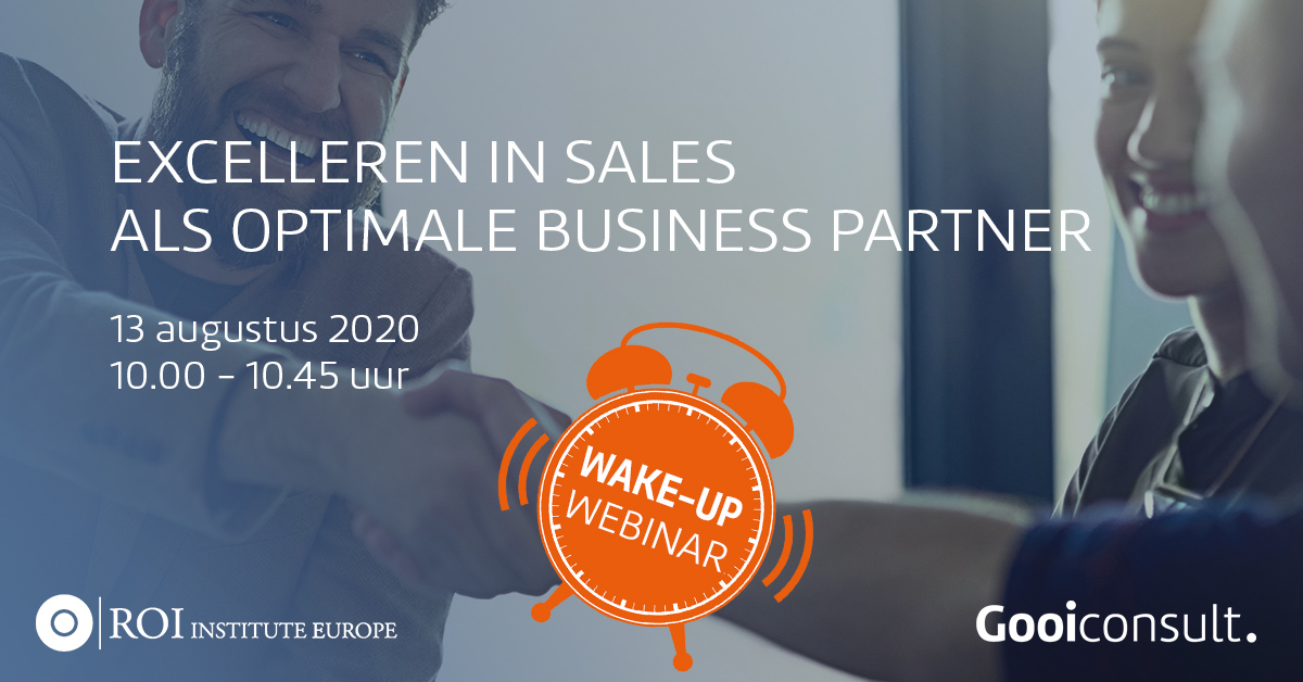 Om als organisatie te kunnen excelleren moet je kunnen spelen met de verschillende sales strategieën en vaardigheden. Hoe? ontdek dat onze Wake-up webinar op 13 augustus > gooiconsult.nl/wake-up-webina…