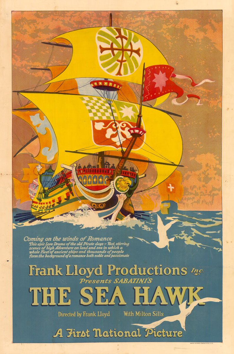 Jump aboard for our second  #SilentFilm poster for this week. Frank Lloyd’s The Sea Hawk (1924); it’s a real beauty!  #SilentFilmPoster