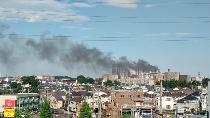 所沢市元町の建物火災の画像