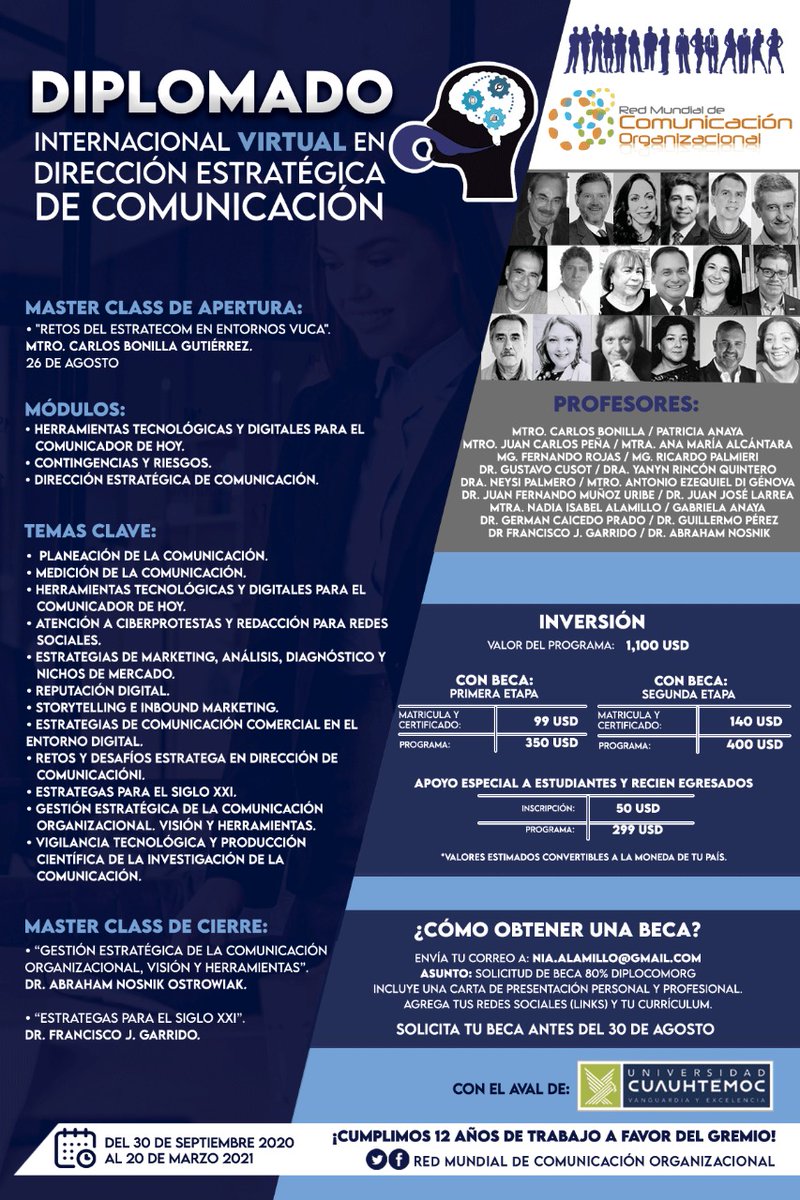 NiaRedComOrg's tweet photo. 20 becas con  amplio apoyo 
¡Participa en línea cada miércoles desde tu país, a partir del 30 de septiembre y con un Taller especial en Agosto!
https://t.co/wLGEkAJCJf https://t.co/fe1Sr8MpK4
