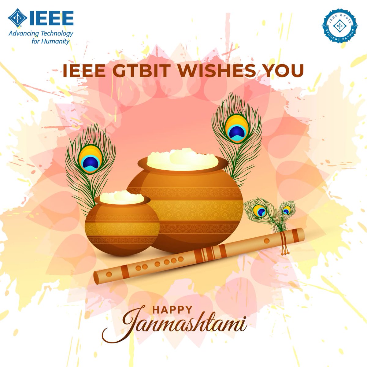 May the dive tunes of Krishna's flute fill your life with eternal joy! ✨

On this auspicious occasion, IEEE GTBIT wishes you and your family Happy Janmashtami! ✨

#IEEE  #janamashtami  #ieeewie
#ieeexplore #gtbit