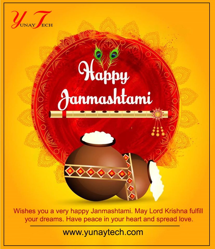 Yunaytech2's tweet photo. Wishes you a very happy Janmashtami. May Lord Krishna fulfill your dreams. Have peace in your heart and spread love.
#Janmashtami2020 #krishnajanmashtami #Yunaytech https://t.co/ABvxpLh9X7