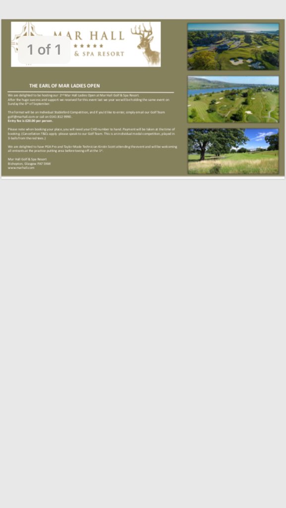 Sunday 6th of September we are delighted to be hosting The Earl of Mar Ladies Open <a href="/MarResort/">Mar Hall Hotel</a> 🏌🏼‍♀️
Please call 0141 812 9990 to book your tee time