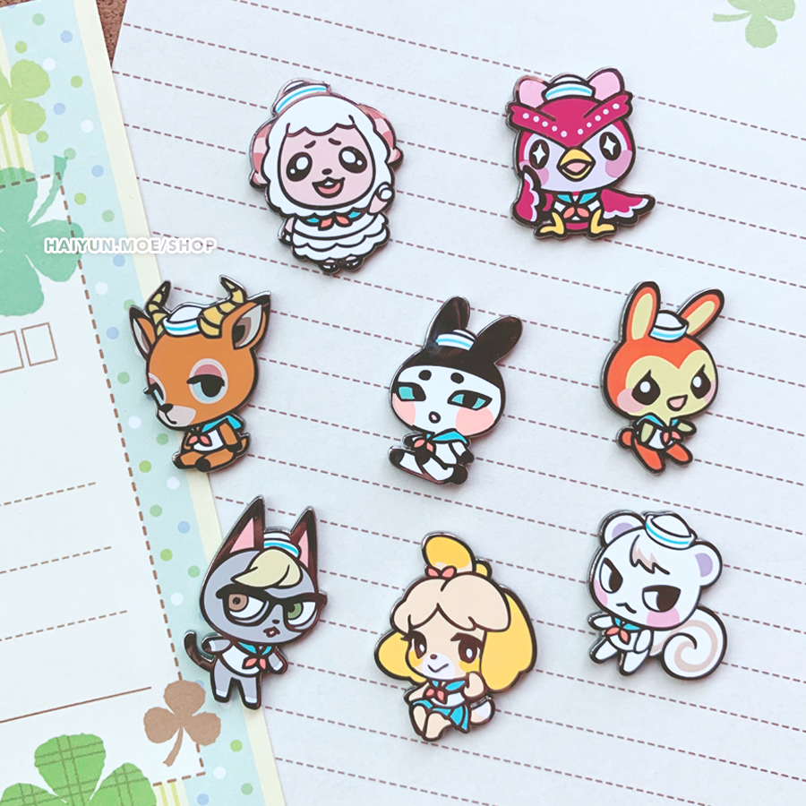 haiyunee's tweet photo. ✨🍀 ACNH PIN &amp; STICKER GIVEAWAY 🍀✨

2 WINNERS, RT for a chance to win 4 pins + full sticker set!

pins &amp; stickers are up at https://t.co/b2jFAFxiwV!
free shipping for US orders $35+!

giveaway ends 8/16!! #AnimalCrossingNewHorizions https://t.co/nPCCmlJEbm