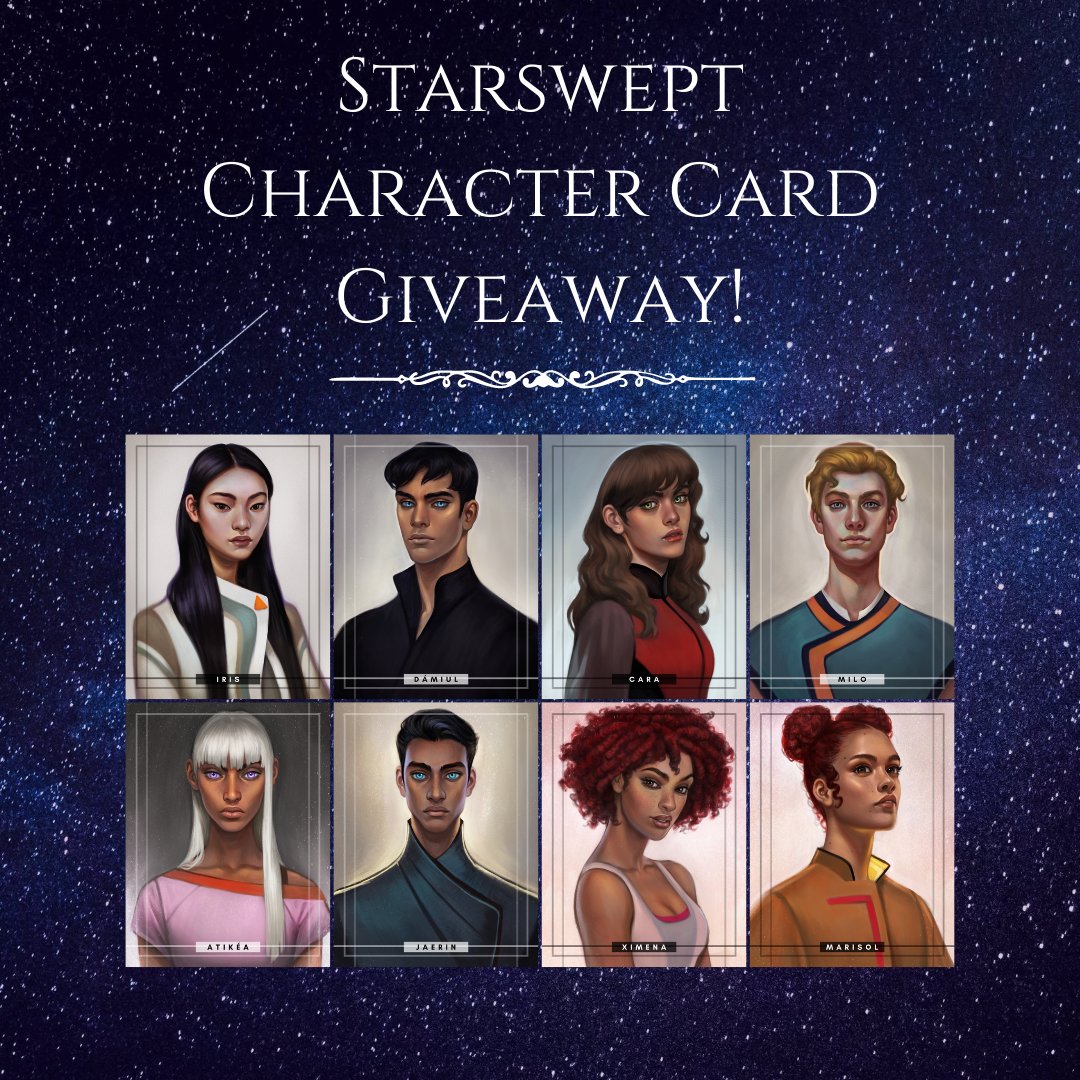 AstralColt's tweet photo. Guess what, y’all?? Starswept character cards, featuring gorgeous artwork by @Niruskyart, are printed and ready to go! Which means it’s time for...
✨STARSWEPT CHARACTER CARD GIVEAWAY!!!✨
See thread below for instructions! https://t.co/mLpSGqeOtT