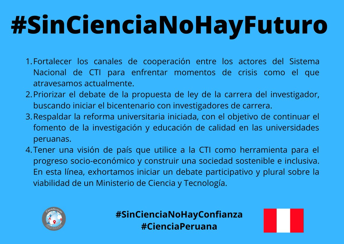 #SinCienciaNoHayFuturo se hizo tendencia en esta red social hace unos días. El anterior gabinete escuchó y propuso apoyar a los desarrolladores de tecnología de dispositivos biomédicos, sin embargo es necesario ir más allá y proponer: