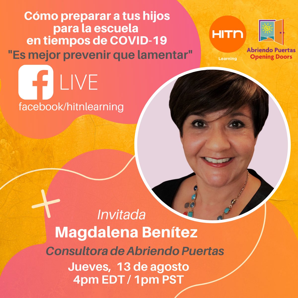 How to prepare our children for this return to school is a constant question in these times. That is why we have invited Magdalenta Benítez, Abriendo Puertas Consultant, with more than 20 years of experience in social work to strengthen families.