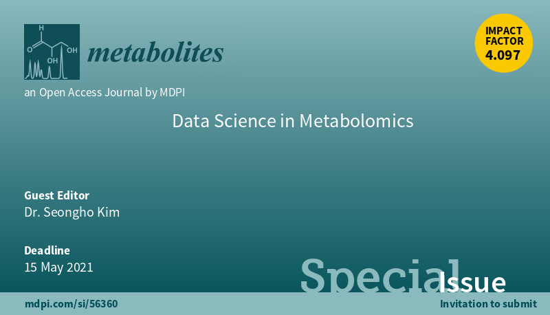 MetabolitesMDPI's tweet photo. #OpenforSubmissions 📗Special Issue "#Data Science in #Metabolomics" Guest Edited by Dr. Seongho Kim, Wayne State University School of Medicine, Detroit, United States, https://t.co/TgluaHRL2n #biomarker #dataintegration #software #compoundidentification #metabolites https://t.co/tQBh0EyQHR