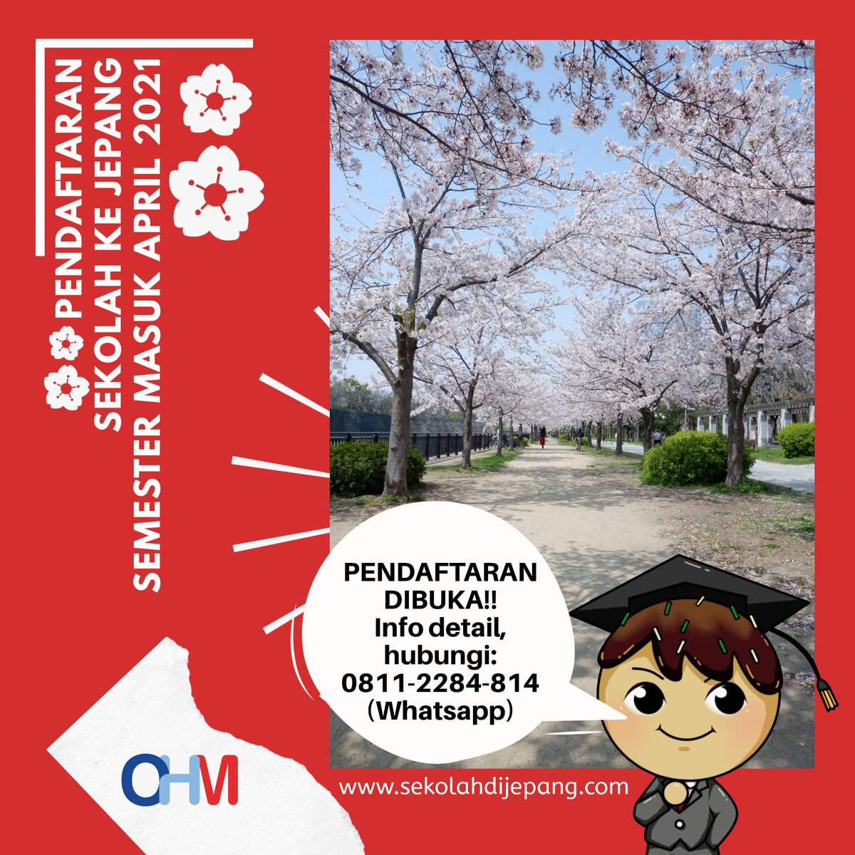 Pendaftaran sekolah ke Jepang semester masuk April 2021 dibuka! Silahkan hubungi OHM di WA ke 0811-2284-814 
#sekolahkejapang #studikejepang #belajarkejepang #studijepang #sekolahjepang #belajardijepang