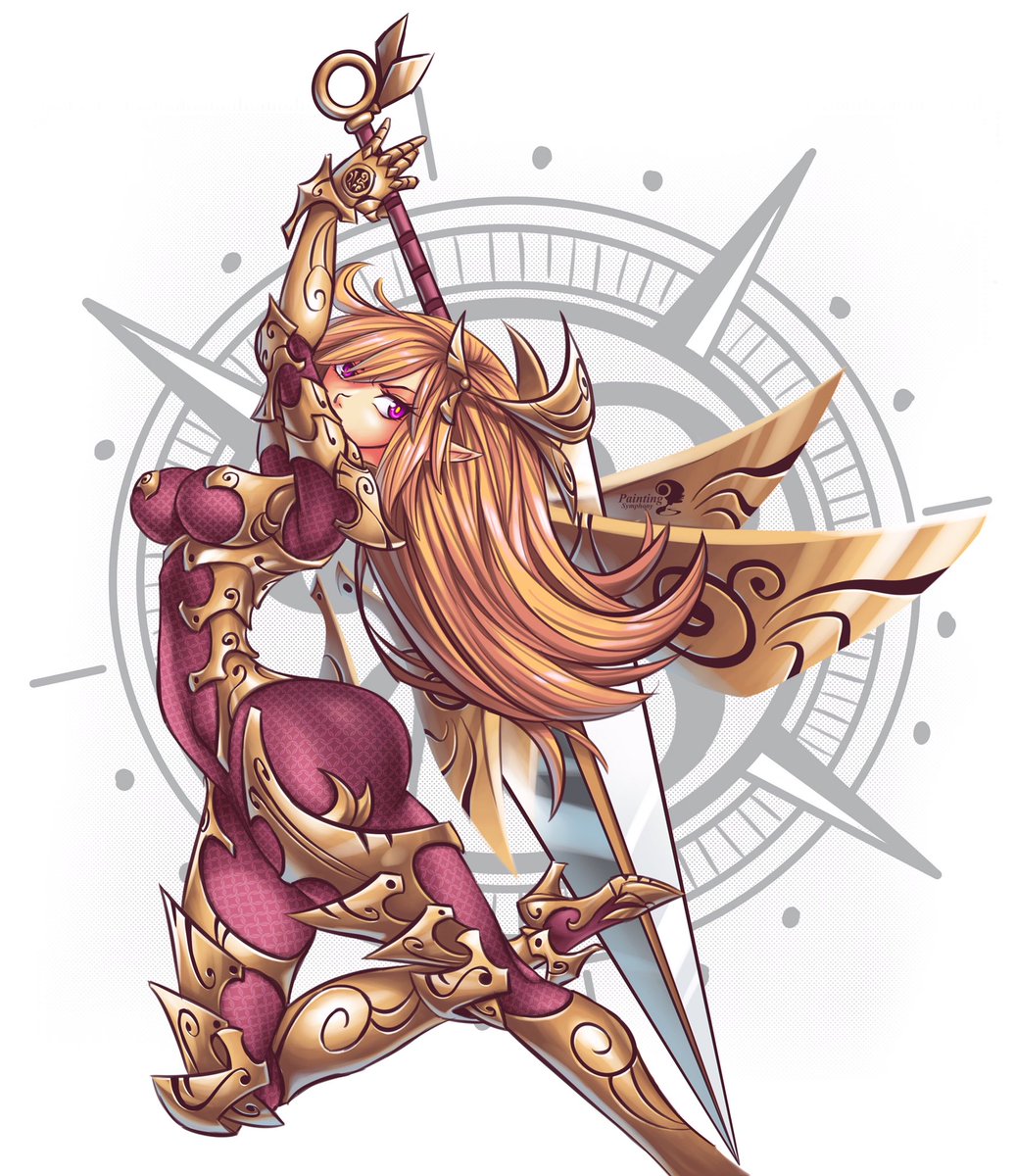 PaintSymphony's tweet photo. #OC Melany, a Golden Armor Queen
- - -
#OC Melany, una Reina con armadura de oro
#goldenarmor #procreateart #animestyle #queendrawing #characterdesign #knightgirl #paladin #greatsword #armorgirl https://t.co/24uzW45wxU